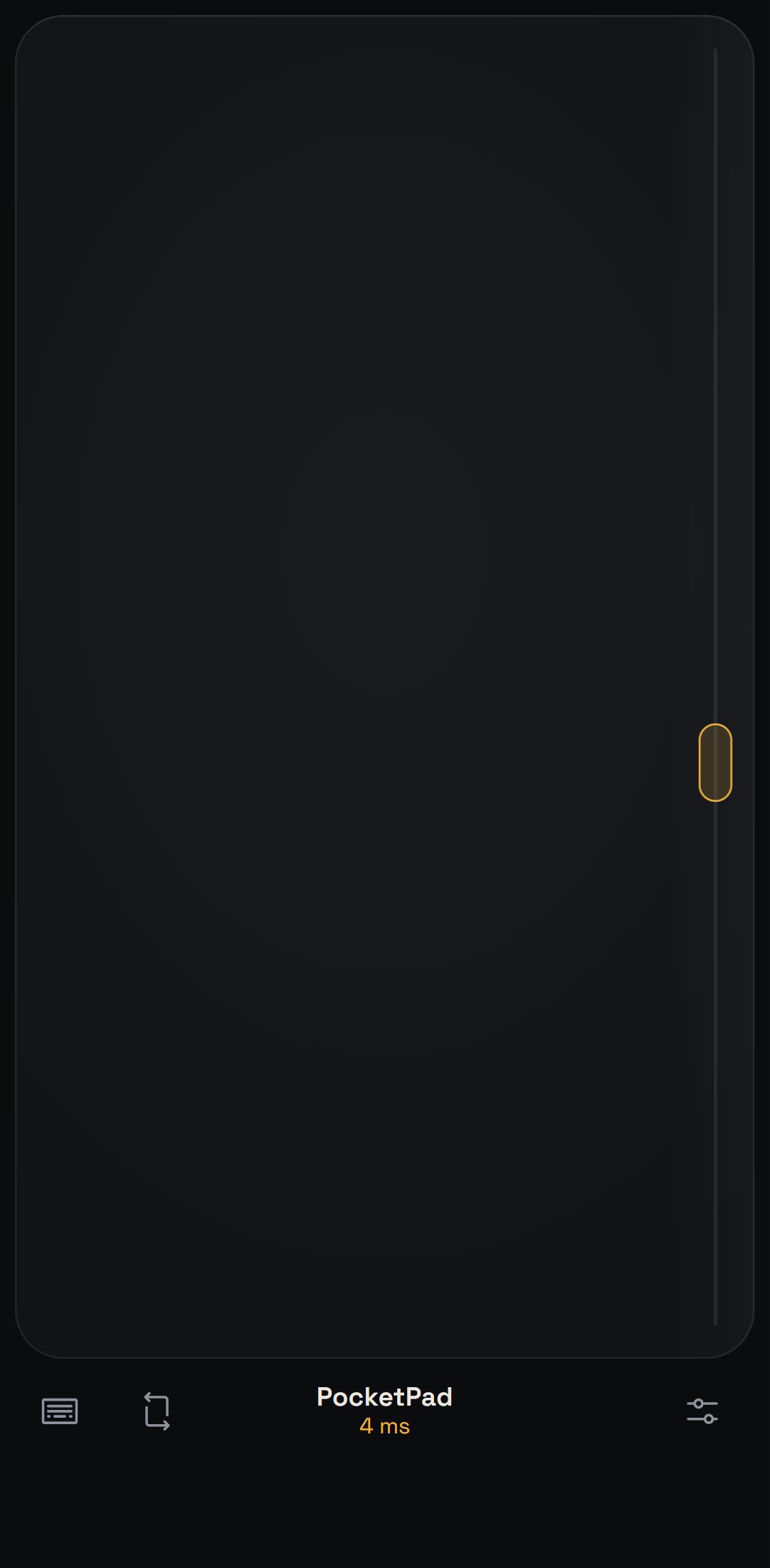 Scroll strip on the right edge